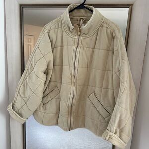 Free People Beige Quilted Jacket